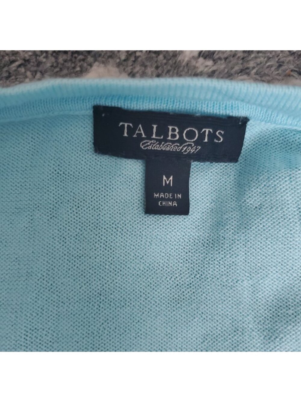 Talbots Women's‎ Ruffle-Front 3/4 Sleeve Cardigan Sweater Light Blue Size Medium - Picture 5 of 10